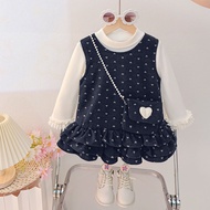 Live Supply Children Autumn Thin Dress Baby Girl Two-Piece Vest Skirt Children Autumn Clothing 2026.