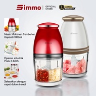 Simmo Electric Meat Grinder Mini Chopper Blender Baby Food Processor 4-Blades Garlic Chilli (1000ml)