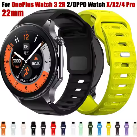 22mm Smart Watch Strap For OnePlus Watch 3 2R 2 Silicone Band For OPPO Watch 4 Pro/X2/X Bracelet Rea