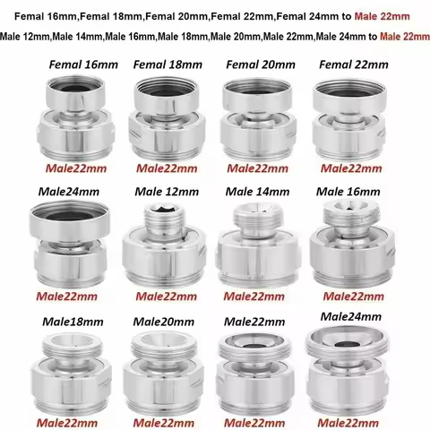 Tap Aerators Connector Metal Outside Inside Thread Water Saving Adaptor For Kitchen Faucets 12/14/16