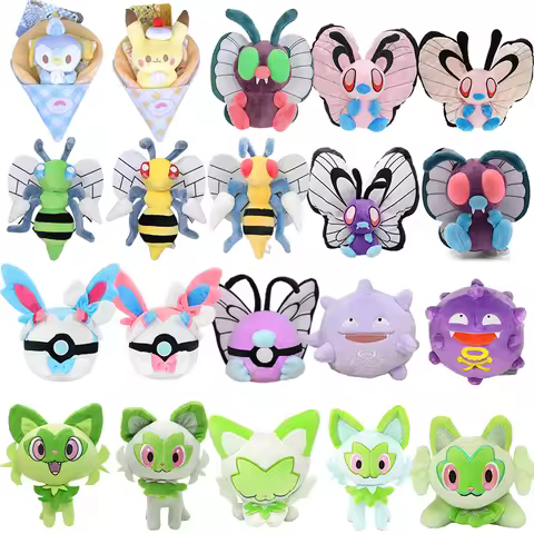 Pokemon Beedrill Plushies Shiny Butterfree Sprigatito Sylveon Master Ball Piplup Koffing Cartoon Ani