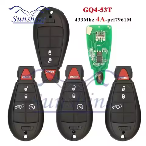 Sunshine 4A PCF7961M 433MHz Car Remote Key GQ4-53T For Jeep Cherokee Sport KL Dodge RAM Chrysler Tow