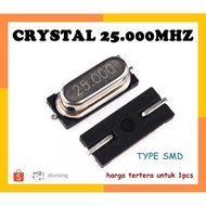 SMD 25MHz Crystal Oscillator 25,000MHz Clock XTal Crystal 25 MHz 49S