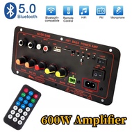 Papan Penguat Audio 600W Bluetooth 5.0 D300 Subwufer Dwi Mikrofon AMP Modul Amplifier 12V 24V 220V P