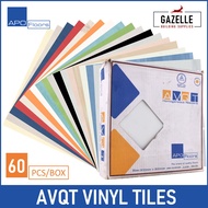 Apo Floor Vinyl Tiles AVQT 1.3mm Thick 300mm x 300mm 60pcs / Box 5.4sqm Coverage - Dove White, Desert Sand, Mushroom, Grey, Bone Ivory, Black, Avocado, Aquamarine, Alabaster, Orange, Red, Royal Blue, Sandrift, Sandstone, Sterling, Wedgewood, Sand