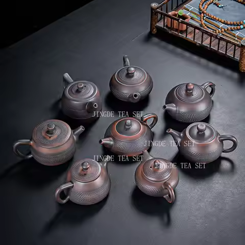 Jump Knife Carved Yunnan Zitao Teapot Multiple Styles Purple Clay Kung Fu Tea Pot Chinese Traditiona