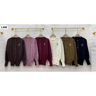 Women's Knitted Cardigan / Cardigan POLO house Ribbon/ Cardigan Gold Button Active Front