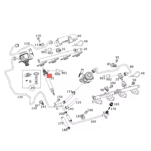 A33G-In-Cylinder Fuel Injector For Mercedes-BENZ A B C E S Class 160 180 200 220 250 260 AMG GT