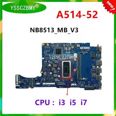 NEW NB.HDV11.002 For Acer Aspire 5 A514 A514-52 A514-52G Laptop Motherboard NB8513 Mainboard With CP