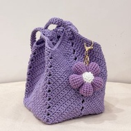 【底版設計針織包】霧紫 菜籃子 肩背包 手提袋 沙灘包