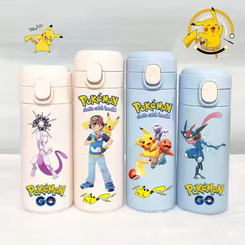 Pokemon Vacuum Cup Water Bottle Pikachu Kids Drinking Sports Portable Large Capacity Outdoor Thermal