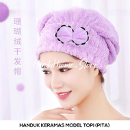 Handuk Keramas Dewasa Bahan Microfiber Handuk Pengering Rambut 30x24cm Head Towel Fast Dry Hair Hand