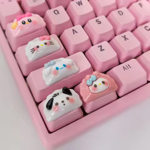 Add Keycaps DIY Keycaps DIY Accessories Long Nail Art Typing Raised Keyboard Stickers Cute Melody TA