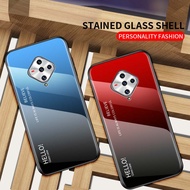 Vivo X50E V1930 X50 Pro Case Casing Fashion Color Gradient Tempered Glass Soft Edge Shockproof Hard 