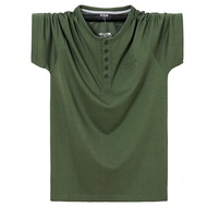 VSheng เสื้อยืดขนาดใหญ่ม. ถึง6XL เสื้อโปโลแขนสั้นขนาดใหญ่สำหรับผู้ชายคอกลมยืดเสื้อโปโลขนาดพิเศษ