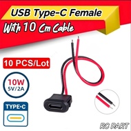 10pcs Type-C Female Chassis Socket Connector Charger Power 2P Charger Type C