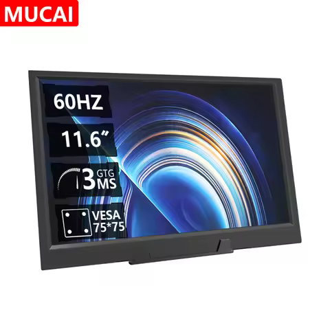 MUCAI 11.6 inch Portable Monitor 16:9 60Hz game screen 45% NTSC 250Cd/m² Laptop Mac Xbox PS4/5 Switc