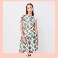 [asv ss23] Dahlia Side-ruched Top เสื้อผู้หญิง แขนกุด แต่งรูดผูกโบว์ช่วงไหล่ แต่งพับแขน ผ้าแจ็คการ์ด