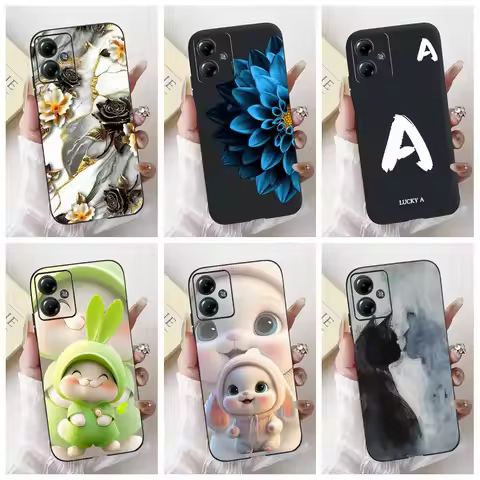 For Motorola Moto G14 Case Moto G24 G34 Cute Letters Cartoon Cover Soft TPU Phone Case For Moto G34 