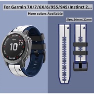 For Garmin Fenix 7 Pro/6 Strap Soft Silicone Band Garmin Instinct 2X/Fenix 6X/7X Pro/5X/Descent MK2/1/D2/Forerunner 965/955/265/255 Sports Replacement Watchband For Garmin Fenix