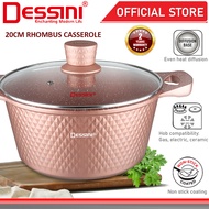 DESSINI ITALY 20CM Rhombus Casserole Die Cast Aluminium Non Stick Pot Bowl Pan Cookware Tool with Co