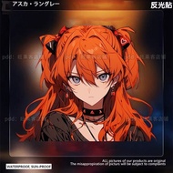 Cartoon Cartoon Anime Beautiful Girl Reflective Sticker EVA Asuka Body Glass Luggage Chassis Decorat
