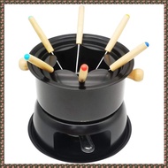 (JPTZ) Mini Stainless Steel Fondue Pot Set Cheese Chocolate Fondue 6 Dipping Forks and Removable Pot