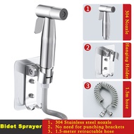 304 Stainless Steel Bidet Shower Hand Held Adjustable Toilet Bidet Faucet Sprayer Pressurized Sprinkler Hose Kit