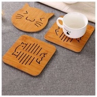 Wooden Pad Coaster Pot Cover Glass Cover Liner Cup Liner Pot Liner Wooden Liner Heat Insulation