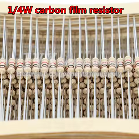 100PCS 1/4W Carbon Film Resistor 5% 0.25W 0R-22M 0 2.2 10 100 120 150 220 270 330 470 1K 2.2K 4.7K 1