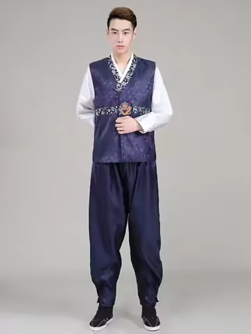 Ropa tradicional coreana para hombres, ropa baile folclórico, disfraz actuación Palacio, Hanbok mino