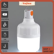 YUJINX Hanging LED Bulb, USB Rechargeable 80W Rechargeable LED Light Bulb,  Hanging Hook Touch Switc