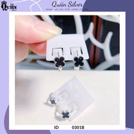 S925 Quiin Silver Earrings/Earrings - Four-leaf clover shaped stud earrings for women 0301B