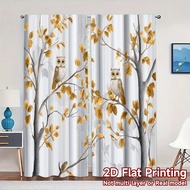 2pcs,Curtains Autumn Owls Chic Curtains&Window Treatment Yarn Curtains Outdoor Decorations Ldeal for
