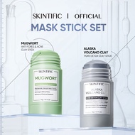 SKINTIFIC Mugwort Clay Mask Stick Mask Cleansing Clay Masker Muka Travel Friendly (40g) +