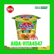 YK9 Mie Sedaap Cup Soto 1 Pcs - Mi Kuah Instan Hijau Dus