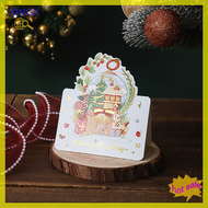 XINGK 10pcs Christmas Cards Kawaii Santa Claus Christmas Postcard New Year Gift Greeting Card 2024 Kids Gifts Party Supplies
