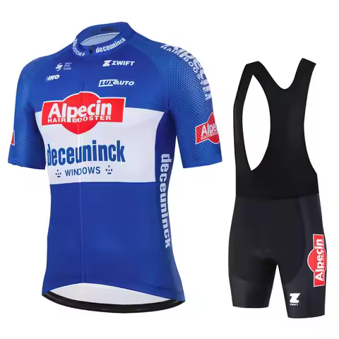 Alpecin Cycling Jersey Sets Summer Short Sleeve Bicycle Breathable Men's MTB Bike Clothing Maillot R