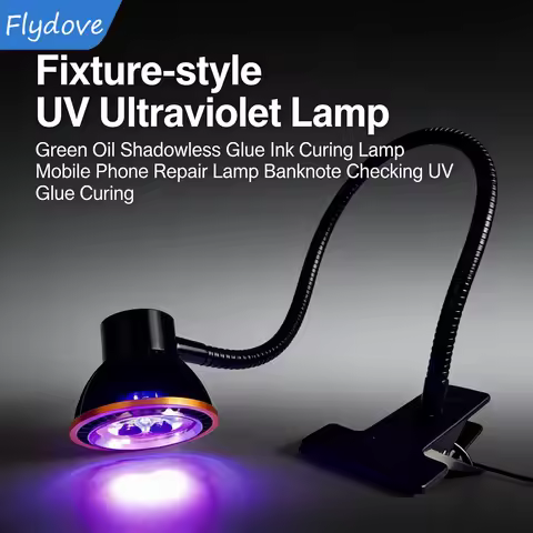 395nm 365nm 405nm Clip Type UV Ultraviolet Lamp for UV Glue Shadowless Glue Green Oil Ink Curing Pho