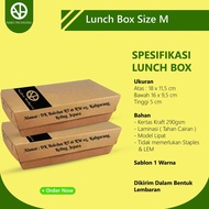 Lunch BOX PAPER SIZE M TRAY PAPER BROWN KRAFT PAPER TAKEAWAY Plain BROWN LUNCH BOX - 1 Color Screen 