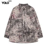 YOLO เสื้อคอปกแฟชั่น OVERSIZE เสื้อคอปกเวอร์ไซส์ แนวสตรีท 24005