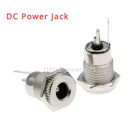 5PCS/LOT DC099 5.5 mm x 2.1mm DC Power Jack Socket Female Panel Mount Connector Metal DC-099 Open Ho