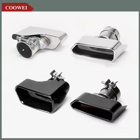 1Pair 304 Stainless Steel Square Exhaust End Muffler Pipe For BMW 5 Series F10 F18 535 GT550 640 Mod