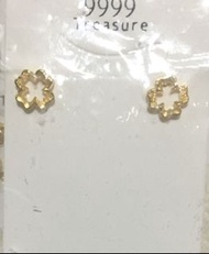 黃金純金9999時尚幸運草耳環 重0.26錢 pure gold clover earrings 24k 9999