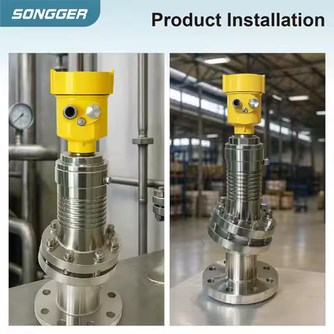 High Temperature 80GHz Radar Level Transmitter DN80 DN100 Flange 600°C 0-120m 4-20mA RS485 Bluetooth