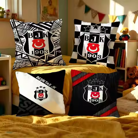 Fashion Besiktas B-BJK Cushion Cover Car Throw Pillow Case For Sofa Car Christmas Gift 40x40cm 45x45