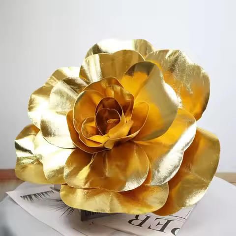 30/40/50cm Giant Rose Flower Head Shiny Party Setting Arrangement Fake Foam Rose Wedding Decoration