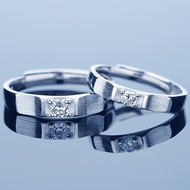 1 Pair Simple 925 Sterling Silver CZ Diamond Rings His and Her Ideal Couple Rings 2 In 1 Ring Adjust