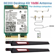 Tmtkzp1 WiFi7 BE200บลูทูธ5.4 6GHz 802.11BE พีซีแล็ปท็อปชุดเสาอากาศ M.2 NGFF สำหรับ Intel ตัวแปลงเครื