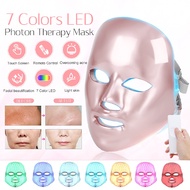 110V-220V 7 Colors LED Mask LED Photon Facial Light Mask With Neck Therapy Skin Rejuvenation Face Lifting Anti Acne Wrinkle Skin